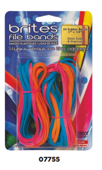 Brites® File Bands Item # 07755 - CASE QUANTITY - 24 Packs of 24 bands each